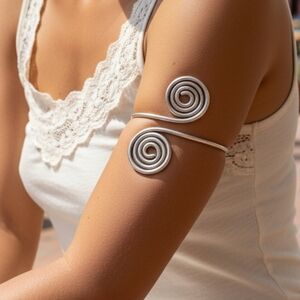 Sterling Silver Upper Arm Biceps Belly Dancer Bracelet
